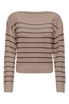 Onlkatia Regular Fit Kayık Yaka Kadın Kazak 15374823 BEJ-KAHVE