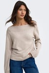 Onlkatia Regular Fit Kayık Yaka Kadın Kazak 15374823 BEJ