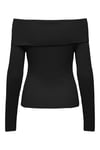 Onlkatia Regular Fit Madonna Yaka Kadın Kazak 15311830 SİYAH