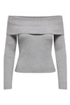 Onlkatia Regular Fit Madonna Yaka Kadın Kazak 15311830 GRİ