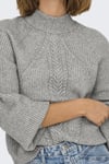 Onlkatia Regular Fit Yarım Balıkçı Yaka Örme Kadın Kazak 15324678 GRİ