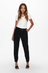 Onlkelda Regular Fit Normal Bel Lastikli Paça Cepli Jogger Kadın Pantolon 15203946 SİYAH