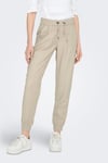 Onlkelda Regular Fit Normal Bel Lastikli Paça Cepli Jogger Kadın Pantolon 15203946 BEJ