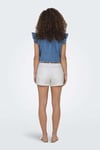 Onlkelly % 100 Pamuk Regular Fit Yüksek Bel Kot Kadın Short 15221469 EKRU