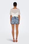 Onlkelly % 100 Pamuk Regular Fit Yüksek Bel Kot Kadın Short 15221469 AÇIK MAVİ