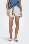 Onlkelly % 100 Pamuk Regular Fit Yüksek Bel Kot Kadın Short 15221469 EKRU