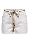 Onlkelly % 100 Pamuk Regular Fit Yüksek Bel Kot Kadın Short 15221469 EKRU