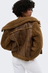 Onllee Regular Fit Dik Yaka Yan Cep Detaylı Kadın Mont 15376750 KAHVE