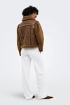 Onllee Regular Fit Dik Yaka Yan Cep Detaylı Kadın Mont 15376750 KAHVE