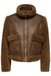 Onllee Regular Fit Dik Yaka Yan Cep Detaylı Kadın Mont 15376750 KAHVE