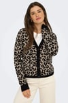 Onlleo Regular Fit V Yaka Kadın Hırka 15349819 SİYAH-BEJ
