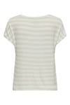 Onlliran Regular Fit Çizgili V Yaka Kadın T Shirt 15369780 BEYAZ-MİNT