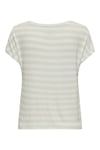 Onlliran Regular Fit Çizgili V Yaka Kadın T Shirt 15369780 BEYAZ-MİNT