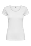 Onllive Pamuklu Regular Fit Bisiklet Yaka Kadın T Shirt 15205059 BEYAZ