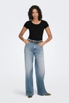 Onllive Pamuklu Regular Fit Bisiklet Yaka Kadın T Shirt 15205059 SİYAH
