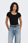 Onllive Pamuklu Regular Fit Bisiklet Yaka Kadın T Shirt 15205059 SİYAH