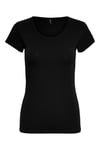 Onllive Pamuklu Regular Fit Bisiklet Yaka Kadın T Shirt 15205059 SİYAH