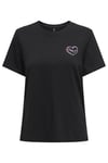 Onllotta Pamuklu Regular Fit Kadın T Shirt 15339251 Siyah-Leylak