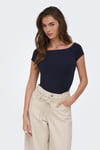 Onlluca Regular Fit Madonna Yaka Kadın T Shirt 15369909 LACİVERT
