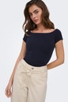 Onlluca Regular Fit Madonna Yaka Kadın T Shirt 15369909 LACİVERT
