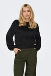 Onllulu Regular Fit Bisiklet Yaka Örme Kadın Kazak 15350650 SİYAH