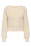 Onllulu Regular Fit Bisiklet Yaka Örme Kadın Kazak 15350651 KREM