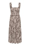 Onllumira Regular Fit Kare Yaka Askılı Maxi Kadın Elbise 15382450 KAHVE-BEJ