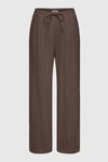 Onlmadeli Regular Fit Yüksek Bel Bağlamalı Kadın Pantolon 15371523 KAHVE