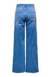 Onlmadison Pamuklu Relaxed Fit Yüksek Bel Geniş Paça Jeans Kadın Kot Pantolon 15363267 MAVİ