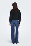 Onlmadison Pamuklu Wide Leg Yüksek Bel Geniş Paça Jeans Kadın Kot Pantolon 15358210 KOYU MAVİ