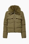Onlmaggi Regular Fit Tüy Detaylı Klasik Yaka Kadın Mont 15322000 KOYU KAHVE