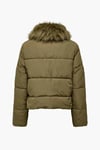 Onlmaggi Regular Fit Tüy Detaylı Klasik Yaka Kadın Mont 15322000 KOYU KAHVE