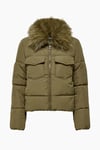 Onlmaggi Regular Fit Tüy Detaylı Klasik Yaka Kadın Mont 15322000 KOYU KAHVE