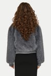 Onlmanny Regular Fit Kolej Yaka Yumuşak Tüylü Kadın Mont 15322405 KÖMÜR