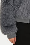 Onlmanny Regular Fit Kolej Yaka Yumuşak Tüylü Kadın Mont 15322405 KÖMÜR