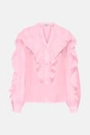 Onlmarriah Regular Fit V Yaka Düğmeli Kadın Bluz 15372232 PEMBE