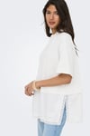 Onlmexa Pamuklu Regular Fit Dantel Detaylı Kadın T Shirt 15382176 EKRU