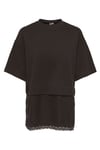 Onlmexa Pamuklu Regular Fit Dantel Detaylı Kadın T Shirt 15382176 KOYU KAHVE