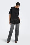 Onlmexa Pamuklu Regular Fit Dantel Detaylı Kadın T Shirt 15382176 SİYAH