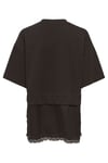 Onlmexa Pamuklu Regular Fit Dantel Detaylı Kadın T Shirt 15382176 KOYU KAHVE