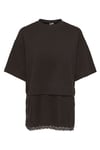 Onlmexa Pamuklu Regular Fit Dantel Detaylı Kadın T Shirt 15382176 KOYU KAHVE