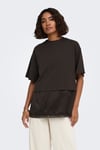 Onlmexa Pamuklu Regular Fit Dantel Detaylı Kadın T Shirt 15382176 KOYU KAHVE