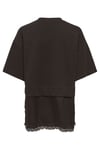Onlmexa Pamuklu Regular Fit Dantel Detaylı Kadın T Shirt 15382176 KOYU KAHVE