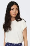 Onlmolly Relaxed Fit Bisiklet Yaka Kadın T Shirt 15368563 EKRU