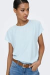 Onlmolly Relaxed Fit Bisiklet Yaka Kadın T Shirt 15368563 AÇIK MAVİ