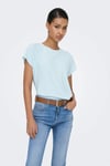 Onlmolly Relaxed Fit Bisiklet Yaka Kadın T Shirt 15368563 AÇIK MAVİ