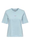 Onlmoody Pamuklu Regular Fit Bisiklet Yaka Kadın T Shirt 15343277 AÇIK MAVİ