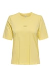 Onlmoody Pamuklu Regular Fit Bisiklet Yaka Kadın T Shirt 15343277 SARI
