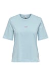 Onlmoody Pamuklu Regular Fit Bisiklet Yaka Kadın T Shirt 15343277 AÇIK MAVİ