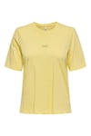 Onlmoody Pamuklu Regular Fit Bisiklet Yaka Kadın T Shirt 15343277 SARI